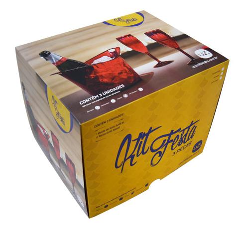 Menor preço em Kit Apaixonado - Champagneira e duas taças - Vermelha - Uz utilidades