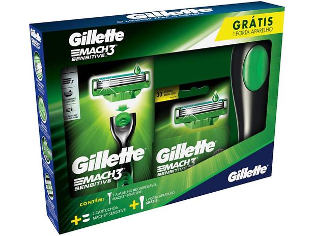Kit Aparelho de Barbear Gillette Mach3 Sensitive - 2 Peças é ruim? Kit Aparelho de Barbear Gillette Mach3 Sensitive - 2 Peças é boa?