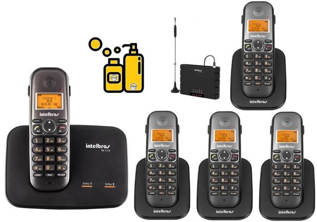 Kit Aparelho Telefone 2 Linhas Com 4 Ramal Bina Entrada Chip - Intelbras Menor preço em Kit Aparelho Telefone 2 Linhas Com 4 Ramal Bina Entrada Chip - Intelbras