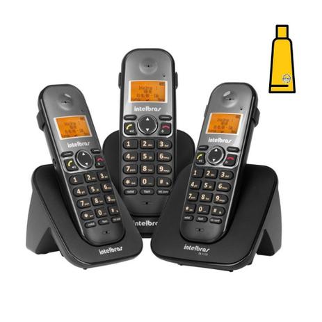 kit Aparelho Telefone Fixo 2 ramais adicionais TS 5123 Bina - Intelbras Menor preço em kit Aparelho Telefone Fixo 2 ramais adicionais TS 5123 Bina - Intelbras
