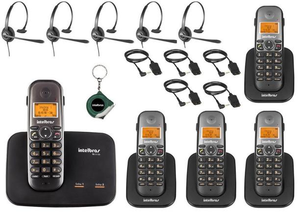 Kit Aparelho Telefone Fixo Bina 2 Linhas 4 Ramal e Headset - Intelbras Menor preço em Kit Aparelho Telefone Fixo Bina 2 Linhas 4 Ramal e Headset - Intelbras