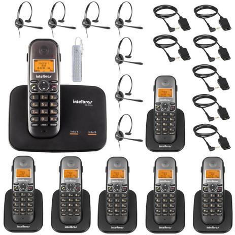 Kit Aparelho Telefone Fixo Bina 2 Linhas 6 Ramal e Headset - Intelbras Menor preço em Kit Aparelho Telefone Fixo Bina 2 Linhas 6 Ramal e Headset - Intelbras