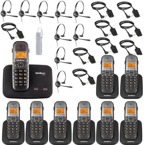 Kit Aparelho Telefone Fixo Bina 2 Linhas 8 Ramal e Headset - Intelbras Menor preço em Kit Aparelho Telefone Fixo Bina 2 Linhas 8 Ramal e Headset - Intelbras