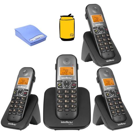 Kit Aparelho Telefone Fixo Bina com 3 ramal e entrada chip - Intelbras Menor preço em Kit Aparelho Telefone Fixo Bina com 3 ramal e entrada chip - Intelbras