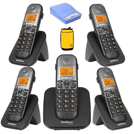 Kit Aparelho Telefone Fixo Bina com 4 ramal e entrada chip - Intelbras Menor preço em Kit Aparelho Telefone Fixo Bina com 4 ramal e entrada chip - Intelbras