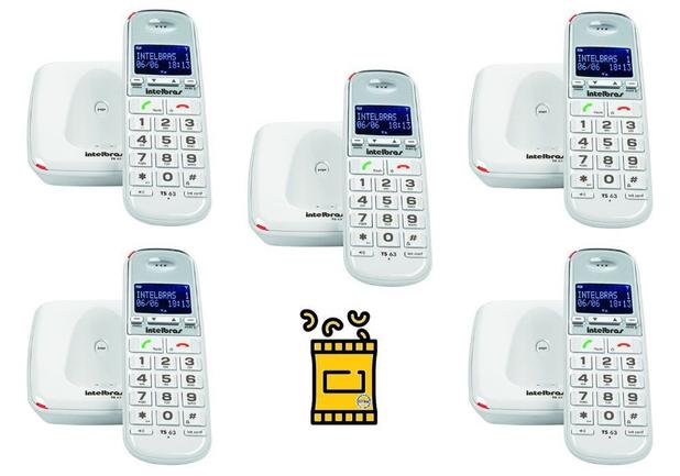 Kit Aparelho Telefone Fixo Mesa sem fio Com 4 Ramal ID Bina - Intelbras é boa?