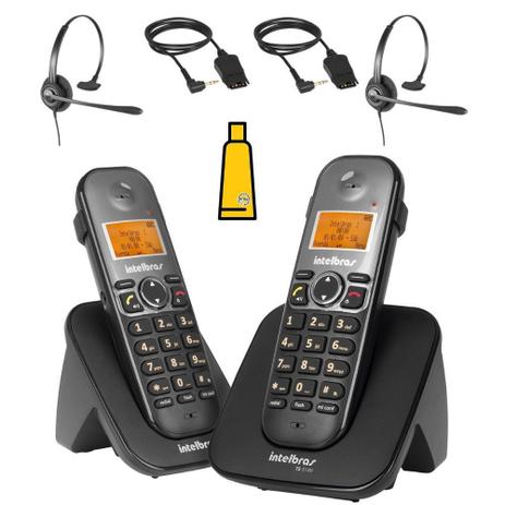 Kit Aparelho Telefone Fixo sem fio Com ramal Bina 2 Headset - Intelbras Menor preço em Kit Aparelho Telefone Fixo sem fio Com ramal Bina 2 Headset - Intelbras