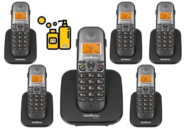 Kit Aparelho Telefone Fixo sem fio de mesa Com 5 Ramal Bina - Intelbras Menor preço em Kit Aparelho Telefone Fixo sem fio de mesa Com 5 Ramal Bina - Intelbras