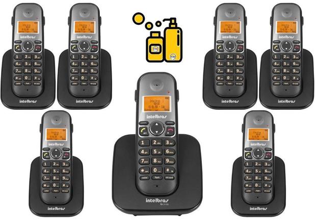 Kit Aparelho Telefone Fixo sem fio de mesa Com 6 Ramal Bina - Intelbras Menor preço em Kit Aparelho Telefone Fixo sem fio de mesa Com 6 Ramal Bina - Intelbras