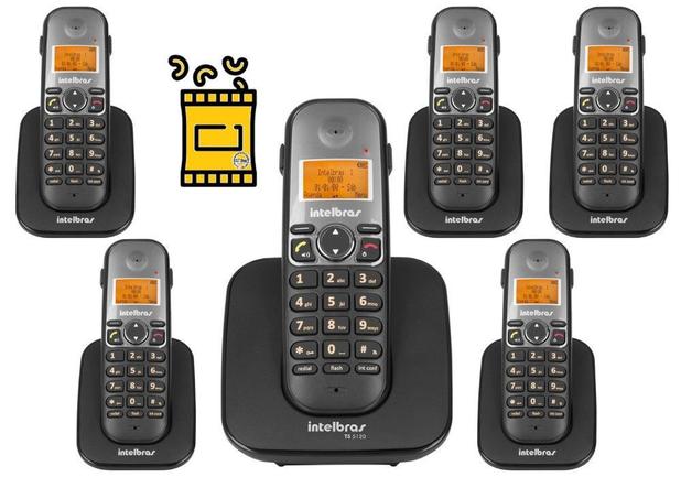 Kit Aparelho Telefone Fixo sem fio TS 5120 Com 5 Ramal Bina - Intelbras Menor preço em Kit Aparelho Telefone Fixo sem fio TS 5120 Com 5 Ramal Bina - Intelbras