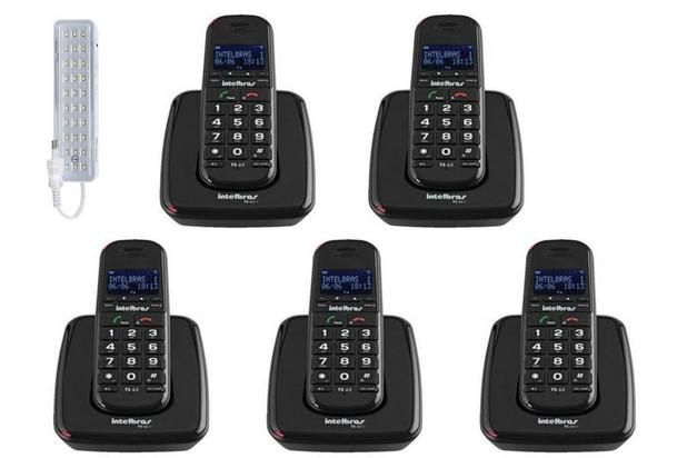 Kit Aparelho Telefone Fixo sem fio TS 63 V Preto Com 4 Ramal - Intelbras Menor preço em Kit Aparelho Telefone Fixo sem fio TS 63 V Preto Com 4 Ramal - Intelbras