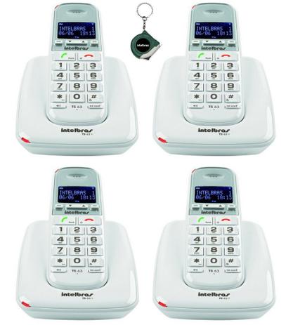 Kit Aparelho Telefone Fixo sem fio TS 63V Branco Com 3 Ramal - Intelbras Menor preço em Kit Aparelho Telefone Fixo sem fio TS 63V Branco Com 3 Ramal - Intelbras