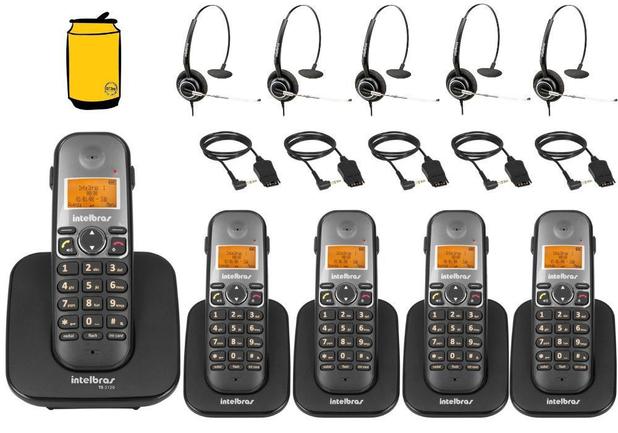 Kit Aparelho Telefone Sem Fio Fixo Bina 4 Ramal e Headset - Intelbras Menor preço em Kit Aparelho Telefone Sem Fio Fixo Bina 4 Ramal e Headset - Intelbras