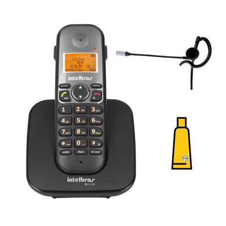 Kit Aparelho Telefone sem fio Fixo TS 5120 Bina e Headset Intelbras Menor preço em Kit Aparelho Telefone sem fio Fixo TS 5120 Bina e Headset Intelbras