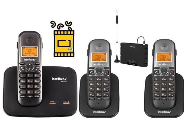 Kit Aparelho Telefone Sem TS 5150 Bina 2 Ramal Entrada Chip - Intelbras Menor preço em Kit Aparelho Telefone Sem TS 5150 Bina 2 Ramal Entrada Chip - Intelbras