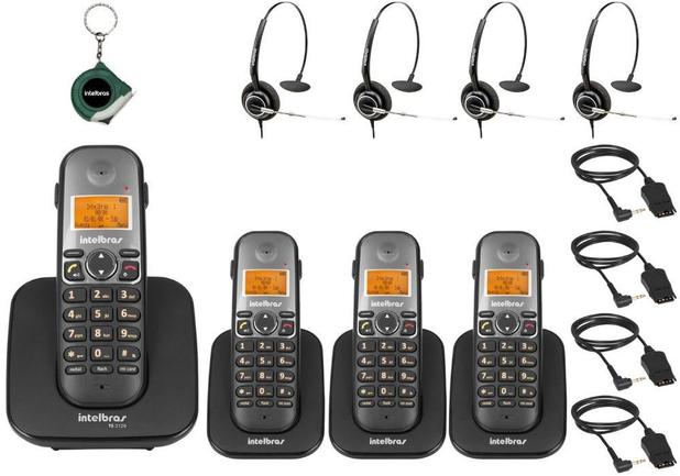 Menor preço em Kit Aparelho Telefone TS 5120 Bina 3 Ramal e THS55 Intelbras