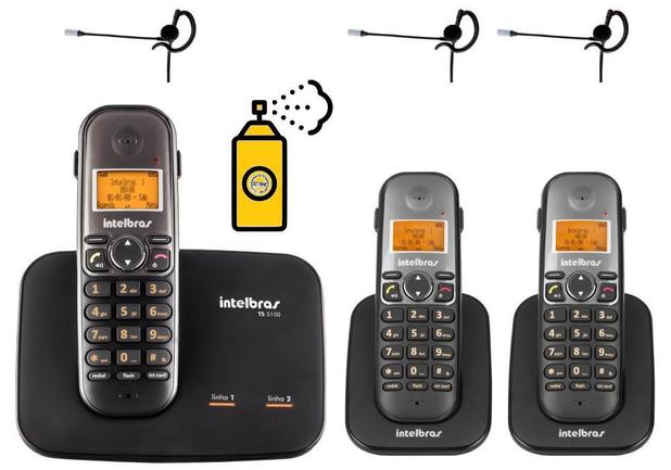 Kit Aparelho Telefone TS 5150 Bina 2 Linhas 2 Ramal Headset - Intelbras Menor preço em Kit Aparelho Telefone TS 5150 Bina 2 Linhas 2 Ramal Headset - Intelbras