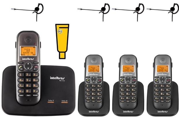 Kit Aparelho Telefone TS 5150 Bina 2 Linhas 3 Ramal Headset - Intelbras Menor preço em Kit Aparelho Telefone TS 5150 Bina 2 Linhas 3 Ramal Headset - Intelbras