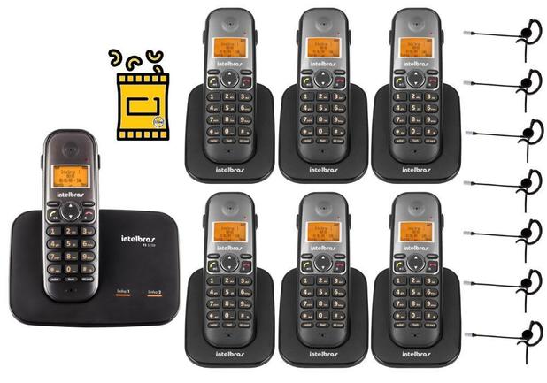 Menor preço em Kit Aparelho Telefone TS 5150 Bina 2 Linhas 6 Ramal Headset - Intelbras