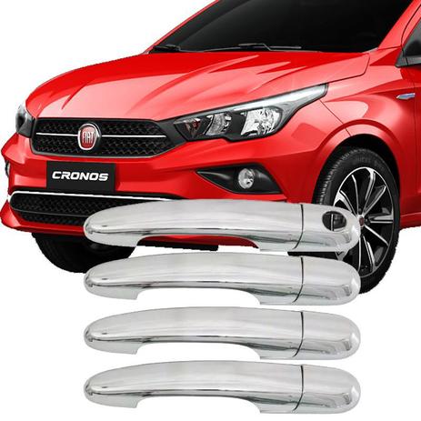 Kit Aplique Capa Cromada Macaneta Fiat Cronos 2018 - Shekparts Menor preço em Kit Aplique Capa Cromada Macaneta Fiat Cronos 2018 - Shekparts