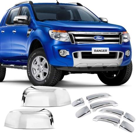 Kit Aplique Capa Cromada Retrovisor + Macaneta Ranger 2013 á 2018 - Shekparts Menor preço em Kit Aplique Capa Cromada Retrovisor + Macaneta Ranger 2013 á 2018 - Shekparts