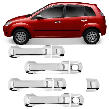 Kit Aplique Cromado Maçaneta Fiesta 2002 a 2010 Ecosport 2003 a 2012 4 Portas - Serauto Menor preço em Kit Aplique Cromado Maçaneta Fiesta 2002 a 2010 Ecosport 2003 a 2012 4 Portas - Serauto