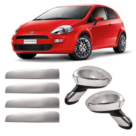 Kit Aplique Cromado Punto 2007 A 2017 Maçaneta Retrovisor - Shekparts Menor preço em Kit Aplique Cromado Punto 2007 A 2017 Maçaneta Retrovisor - Shekparts