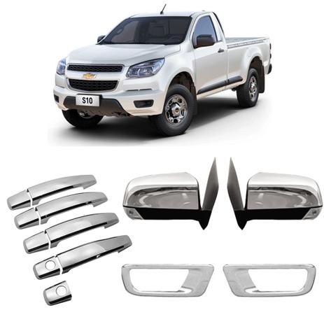 Kit Aplique Cromado S10 12/18 Maçaneta Retrovisor Milha - Shekparts Menor preço em Kit Aplique Cromado S10 12/18 Maçaneta Retrovisor Milha - Shekparts