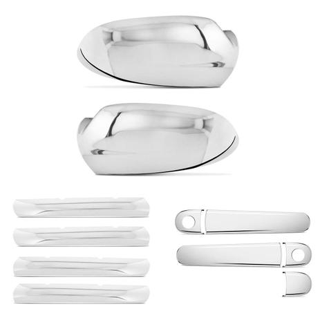 Kit Aplique Fox 03 a 09 2 Portas Retrovisor Maçaneta Cromados + Apliques Grade Frontal Cromado - Prime Menor preço em Kit Aplique Fox 03 a 09 2 Portas Retrovisor Maçaneta Cromados + Apliques Grade Frontal Cromado - Prime