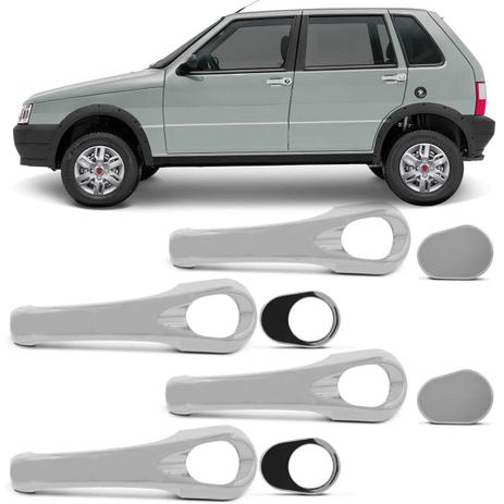 Kit Apliques Cromados Maçaneta Fiat Uno 2001 a 2010 4 Portas Acabamento Impecável Encaixe Perfeito - Shekparts Menor preço em Kit Apliques Cromados Maçaneta Fiat Uno 2001 a 2010 4 Portas Acabamento Impecável Encaixe Perfeito - Shekparts