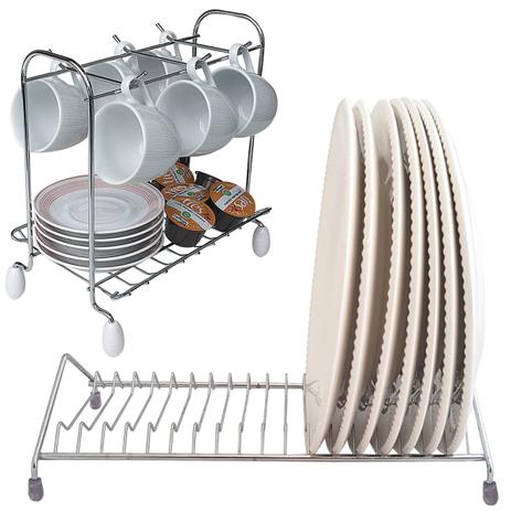 Kit Aramados Para Cozinha Porta Xícaras Pires Suporte Pratos - Nacional Menor preço em Kit Aramados Para Cozinha Porta Xícaras Pires Suporte Pratos - Nacional