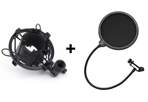 Kit Aranha Shock Mount Para Microfone + Tela Pop Filter - Vines Music Menor preço em Kit Aranha Shock Mount Para Microfone + Tela Pop Filter - Vines Music
