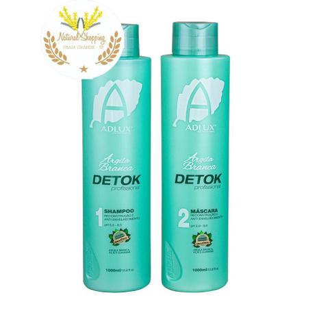 Kit Argila Branca Detok Redutor E Volume Hidratação - Adlux Menor preço em Kit Argila Branca Detok Redutor E Volume Hidratação - Adlux