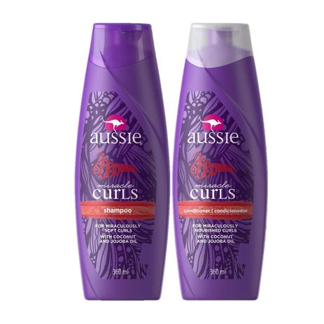 Kit Aussie Miracle Curls Shampoo + Condicionador 360ml Menor preço em Kit Aussie Miracle Curls Shampoo + Condicionador 360ml