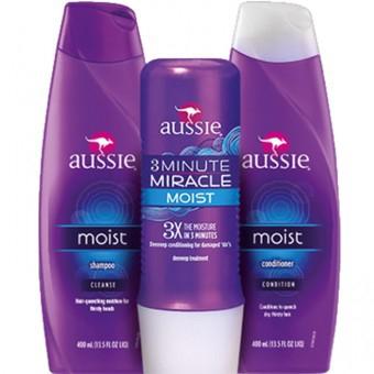 Kit Aussie Moist Shampoo + Condicionador + Tratamento 3 Minutes Miracle Menor preço em Kit Aussie Moist Shampoo + Condicionador + Tratamento 3 Minutes Miracle
