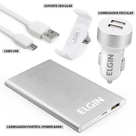 Kit Automotivo de Carregador para Celular 46RKITCARRO0 Elgin Menor preço em Kit Automotivo de Carregador para Celular 46RKITCARRO0 Elgin