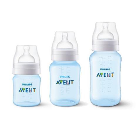 Kit Avent Classic+ 3 Mamadeiras Azul 125, 260, 330ml - Philips avent Menor preço em Kit Avent Classic+ 3 Mamadeiras Azul 125, 260, 330ml - Philips avent