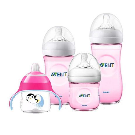 Kit Avent Petala Rosa Mamadeira 125 260 330ml Copo Pinguim - Philips avent Menor preço em Kit Avent Petala Rosa Mamadeira 125 260 330ml Copo Pinguim - Philips avent