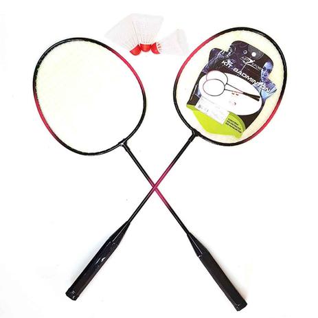 Kit Badminton AX Esportes com 2 Raquetes e 3 Petecas - FA502 Menor preço em Kit Badminton AX Esportes com 2 Raquetes e 3 Petecas - FA502