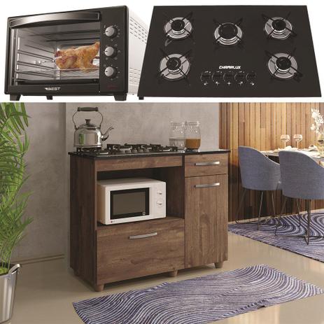 Kit Balcão Ypê Com Forno 48 Litros 110v e Fogão 5 Bocas - Kaiki móveis Menor preço em Kit Balcão Ypê Com Forno 48 Litros 110v e Fogão 5 Bocas - Kaiki móveis