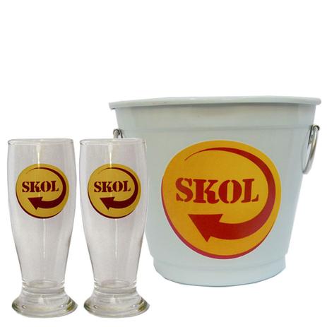 Kit Balde Cerveja + 2 Tulipa Skol Home Bar - Decore fácil shop Menor preço em Kit Balde Cerveja + 2 Tulipa Skol Home Bar - Decore fácil shop