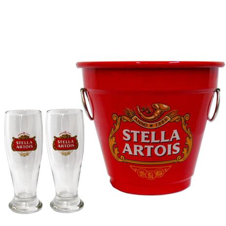 Kit Balde Cerveja + 2 Tulipa Stella Artois Home Bar - Decore fácil shop é ruim? Kit Balde Cerveja + 2 Tulipa Stella Artois Home Bar - Decore fácil shop é boa?