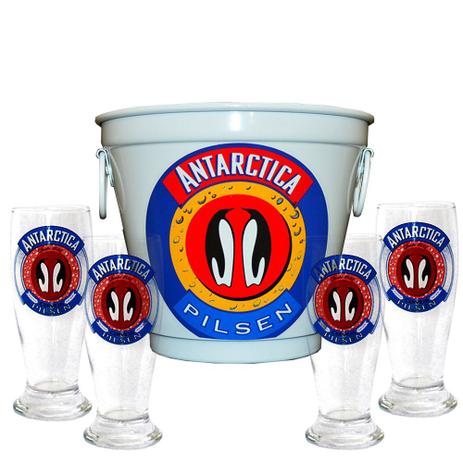 Kit Balde Cerveja + 4 Tulipa Antarctica Branco Home Bar - Decore fácil shop Menor preço em Kit Balde Cerveja + 4 Tulipa Antarctica Branco Home Bar - Decore fácil shop