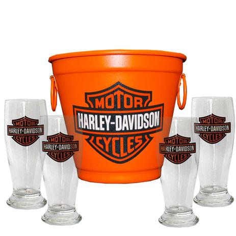 Kit Balde Cerveja + 4 Tulipa Harley Davidson Home Bar - Decore fácil shop é boa?
