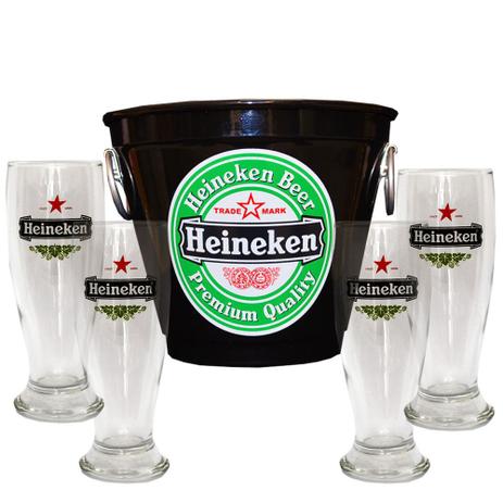 Kit Balde Cerveja + 4 Tulipa Hkn Preto Home Bar - Decore fácil shop é boa?