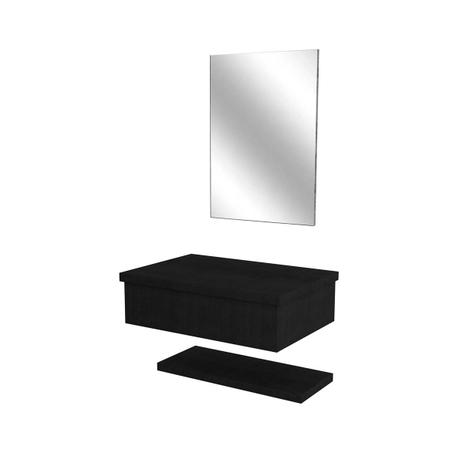 Kit Bancada Banheiro Compace Metrópole 607 C/ Espelho Preto Onix Menor preço em Kit Bancada Banheiro Compace Metrópole 607 C/ Espelho Preto Onix