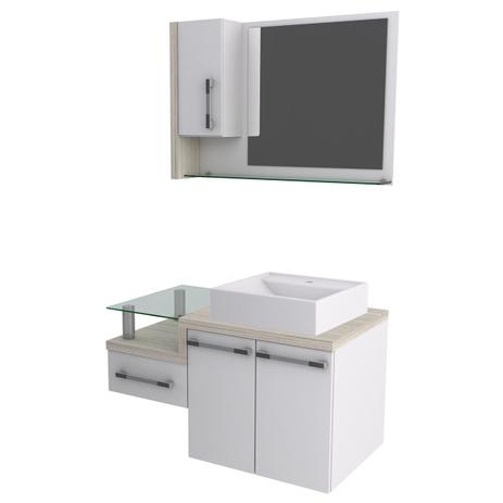 Kit Bancada Compace Legno 830 Cuba E Espelheira Branco E Teka Barcelona Menor preço em Kit Bancada Compace Legno 830 Cuba E Espelheira Branco E Teka Barcelona