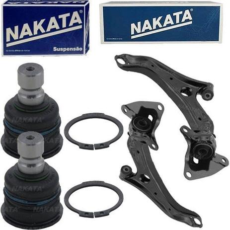 Kit bandeja dianteira esquerda com bucha e coxim sem pivo + pivo suspensao dianteiro - fit 2009 á 2012 - kit00812 - Nakata Menor preço em Kit bandeja dianteira esquerda com bucha e coxim sem pivo + pivo suspensao dianteiro - fit 2009 á 2012 - kit00812 - Nakata