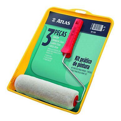 Kit Bandeja, Garfo e Rolo Pintura Tinta Em Geral 23cm Atlas Menor preço em Kit Bandeja, Garfo e Rolo Pintura Tinta Em Geral 23cm Atlas