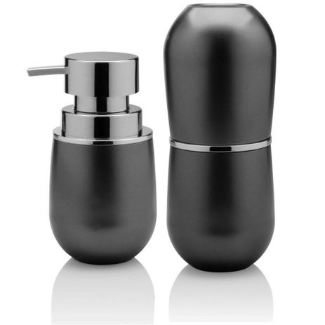 Kit Banheiro Bancada Porta Escova + Porta Sabonete Líquido - Ou Menor preço em Kit Banheiro Bancada Porta Escova + Porta Sabonete Líquido - Ou